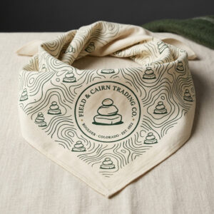 Block-Print Cotton Bandana — Cairn Map by Field & Cairn Trading Co.