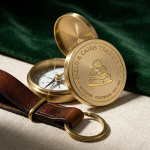 Brass Compass Keychain by Field & Cairn Trading Co.
